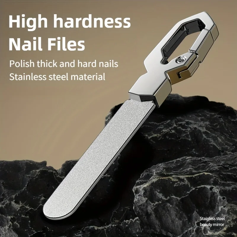 مبرد أظافر عالي التحمل على الوجهين مع أسطح طحن دقيقة خشنة من الفولاذ المقاوم للصدأ أداة مانيكير وباديكير للأظافر الصلبة السميكة