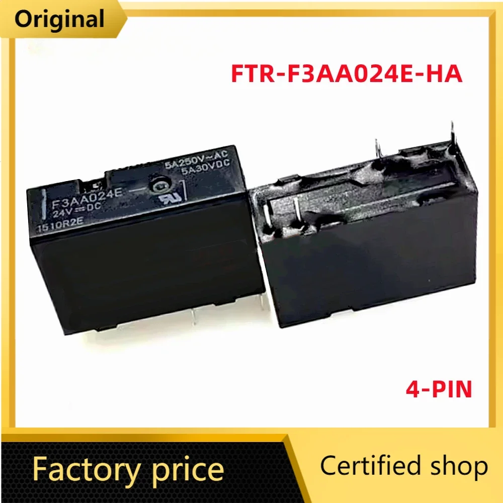 10pcs/Lot Original FTR-F3AA024E-HA FTR-F3AA024E F3AA024E 4PINS 5A 24VDC DC24V 24V Power Relay