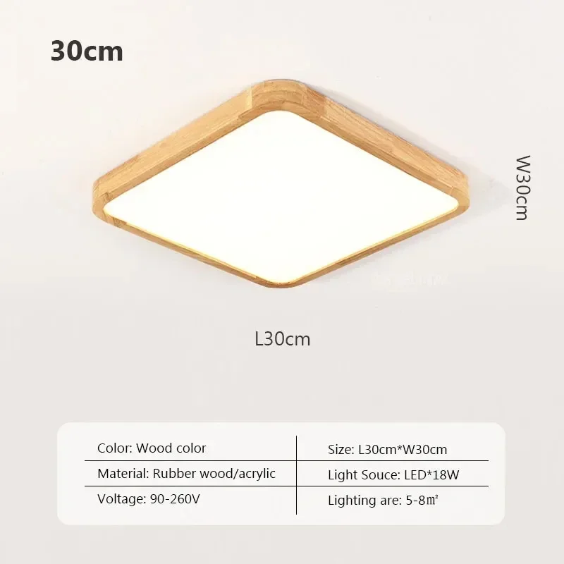 Nordische Holz Decken leuchte minimalist ische LED runde quadratische Schlafzimmer Wohnzimmer Balkon Büro Innendekoration Home Lampe Leuchten