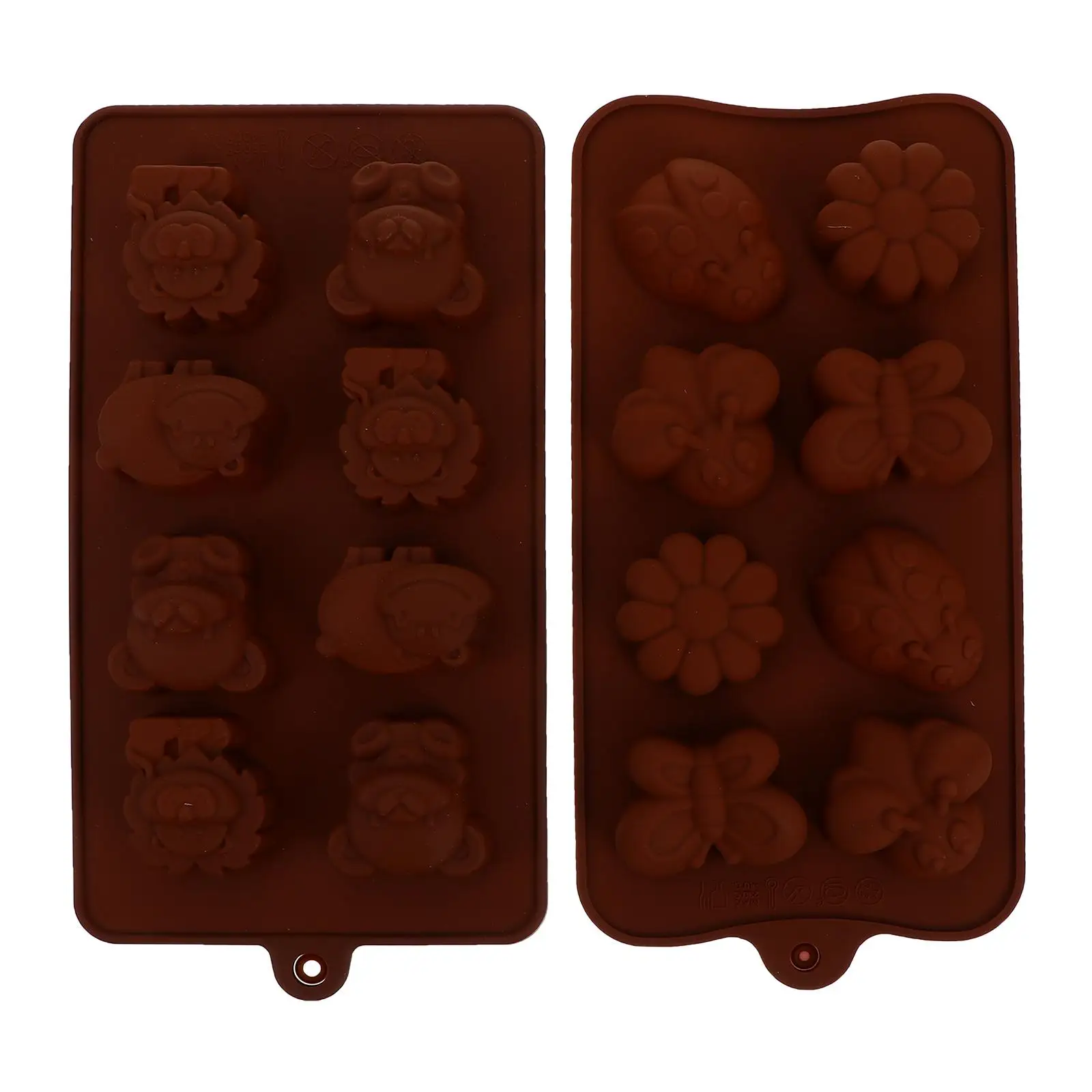 

2 Pcs Animal Silicone Mold Chocolate Mould Ice Cubes Non stick Fondant Baking Pan Easy Clean Durability Creative Design Home