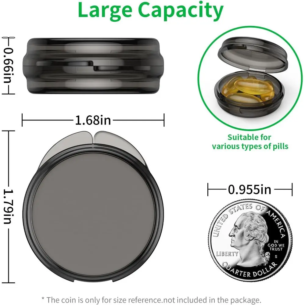 Compact 4-Piece Pill Organizer Set - Portable Daily Medication Holder for Travel and Earplug Storage