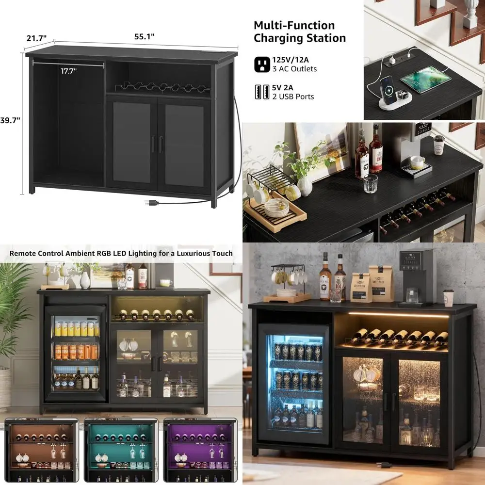 

Мини-шкаф для винного бара Ridge Space, хранилище для черного кофе и спиртного стеллажем, универсальный сервант для домашней кухни и столовой