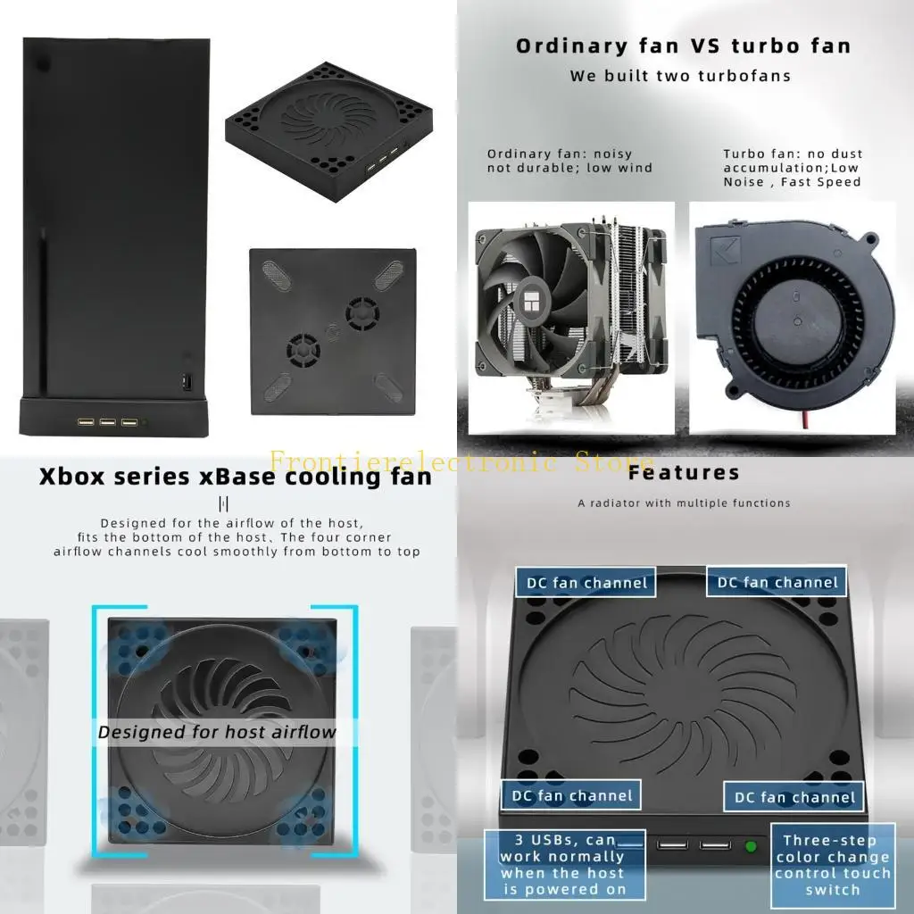 G8DB Cooling Fan for X 2 Rear Game Controller Radiator with USB