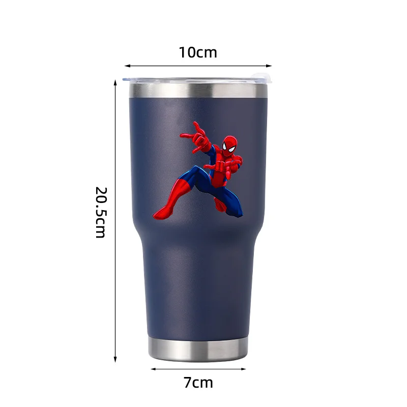 Miniso: Disney Man, Spider Man, Iron Man, Caroon 30oz Stainless Steel Coffee Cup with Magnetic Lid, Car Thermos, Water Cup,