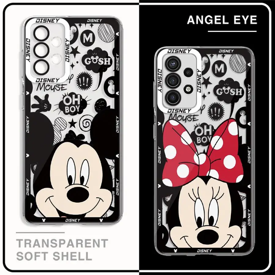 Disney Mickey Stitch Minnie Phone Case for Samsung Galaxy A35 A55A53 A54 A73 A34 A33 A25 A24 A13 A14 A15 5G Clear Soft Shell