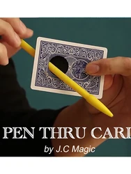 Pen Thru Card by J.C Magic Tricks Black Hole Penetration Magia Magician Close Up Street Illusions Gimmicks Mentalism Props