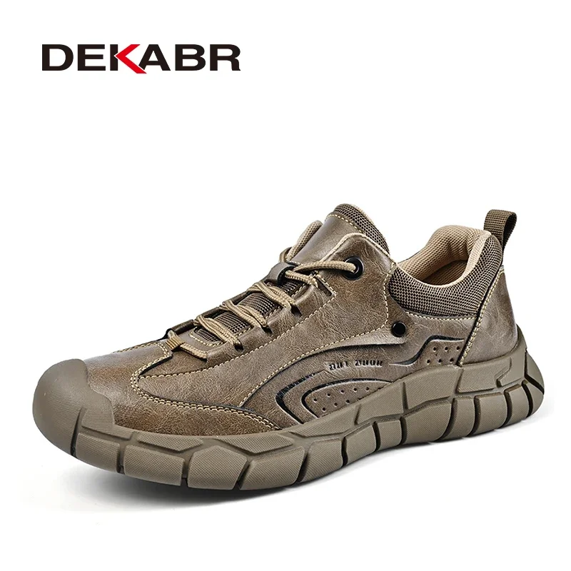 DEKABR Men's Shoes Genuine Leather Luxury All Seasons Quality Comfortable Handmade Anti-Skid Platform Men Casual Shoes