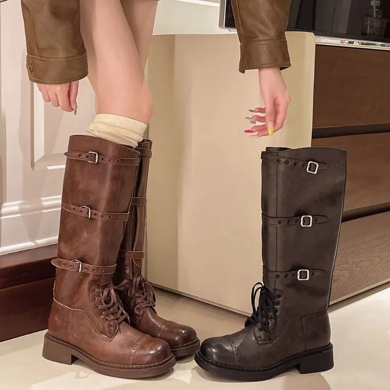 

Luxury Women's Knee High Boots Fashion Self Cultivation Knight Boots for Woman Elegant Platform Boots Designer Shoes Botas Mujer