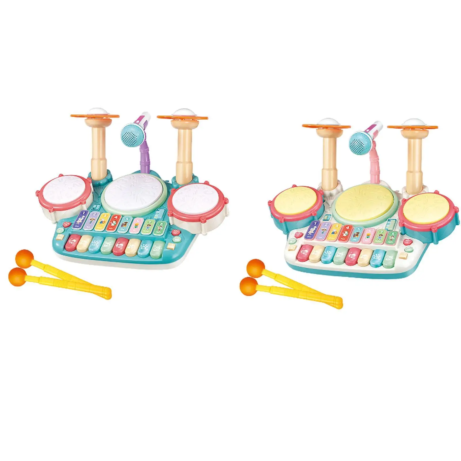 

Kids Drum Set Electronic Piano and Drum Set Preschool Learning Toy Musical Baby