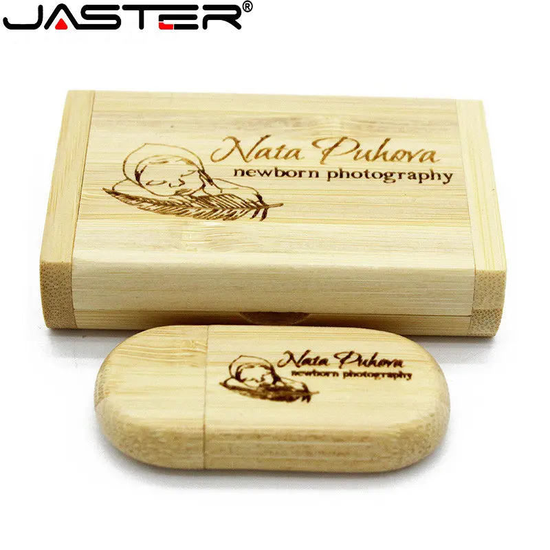 30PCS Wooden Box JASTER Photography Wedding Gifts 128GB 64GB Free Custom Logo Memory Stick 32GB USB Flash Drives Pen Drive Lot