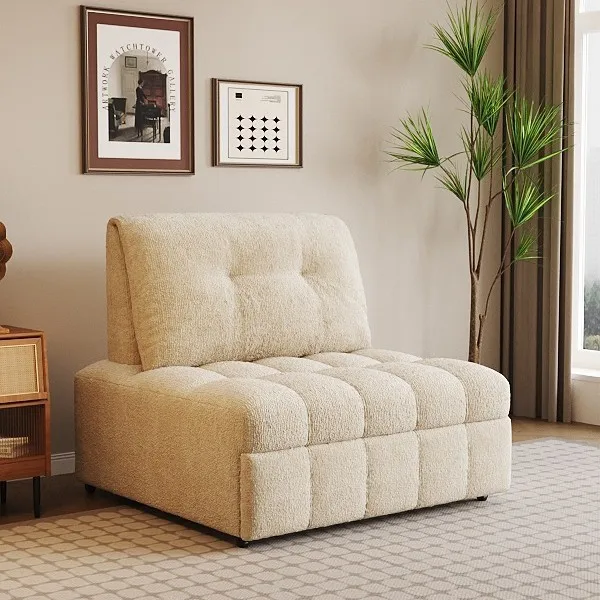 Multifunctional sofa bed dual-purpose foldable study apartment without armrests puff fabric so******ch break bed
