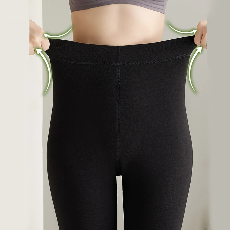 

Термобрюки с высокой талией, женские модные утягивающие базовые брюки, повседневные длинные брюки, поднятые бедра, другой материал 00%