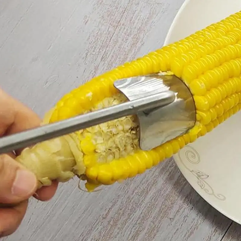 

Corn Cob Stripper Long Handle Stainless Steel Corn Stripping Too Corn On The Cob Remover Kitchen Gadgets For Home BBQ