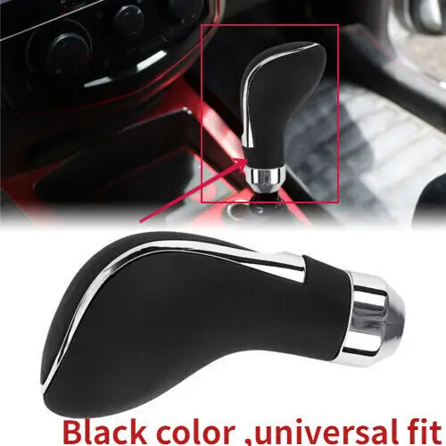 

Universal Black Automatic Car Accessories Interior Gear Lever Shift Knob Shifter Stick Cover Leather Parts Leather+Metal