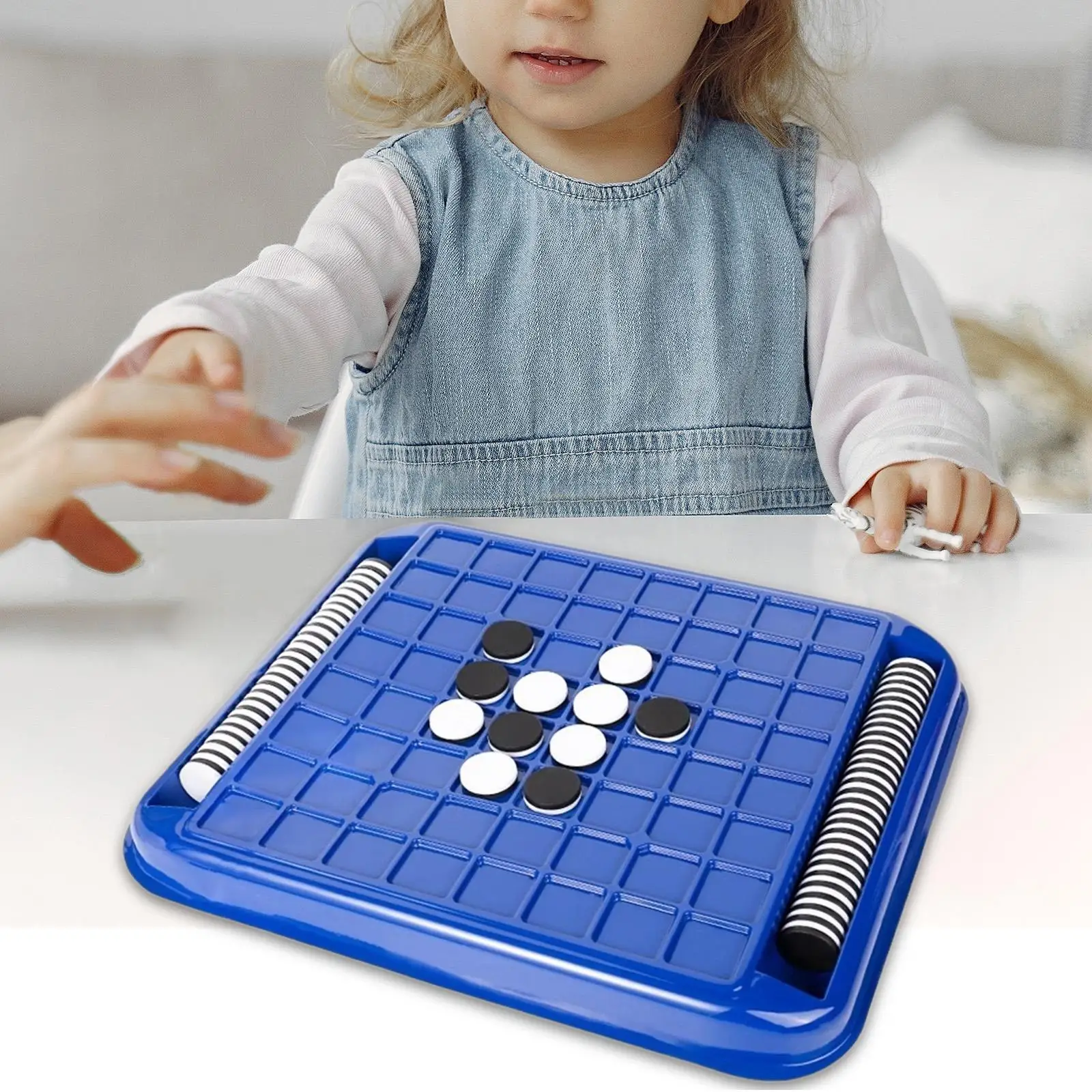 Accesorios para Juegos de Mesa, Tablero de Ajedrez Reversi Clásico, Juego de Mesa Educativo Familiar para Niños y Adultos