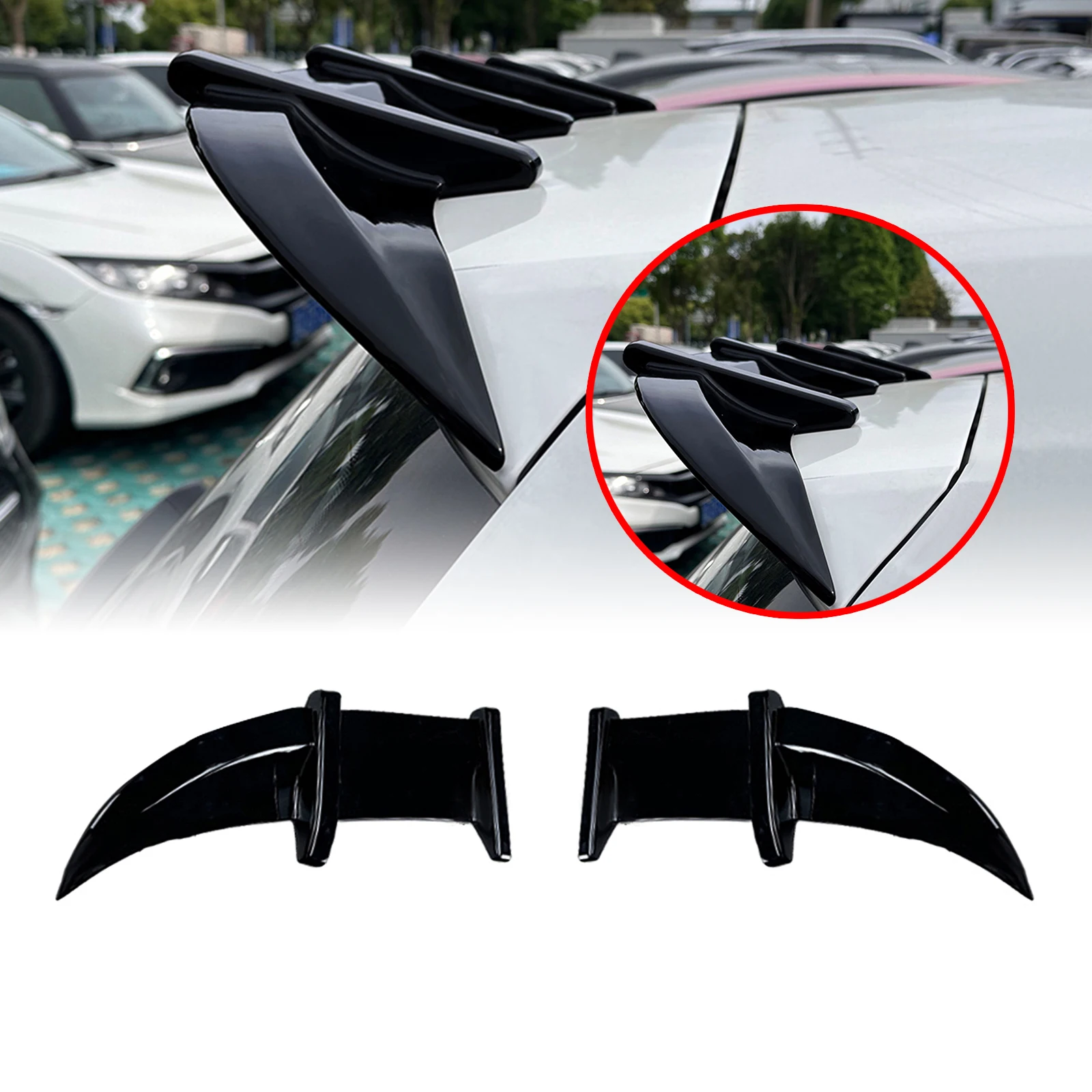 For Volkswagen VW Golf 7 MK7 MK7.5 2013-2019 Rear Roof Spoiler Lip Wing Carbon Fiber Look/Gloss Black Tail Window Upper Splitter