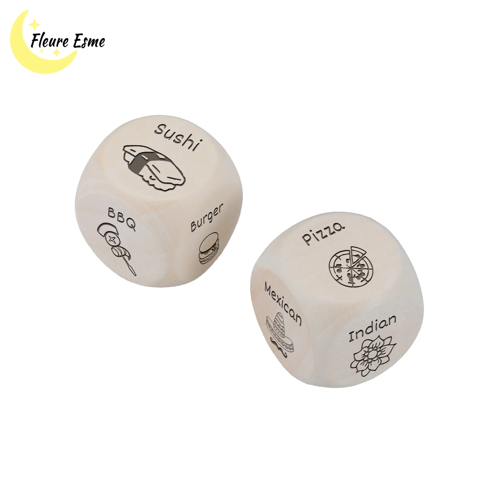 1 Pair Personalized Dice Used To Decide What To Do Custom Engraved Dice Fun and Game Date Night Decision Game with Friends