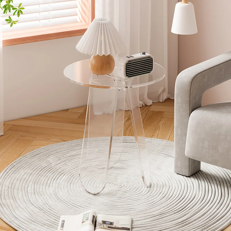 Acrylic Rainbow Coffee Table Small Round Side Table Modern End Table for Living Room Bedroom Sofa