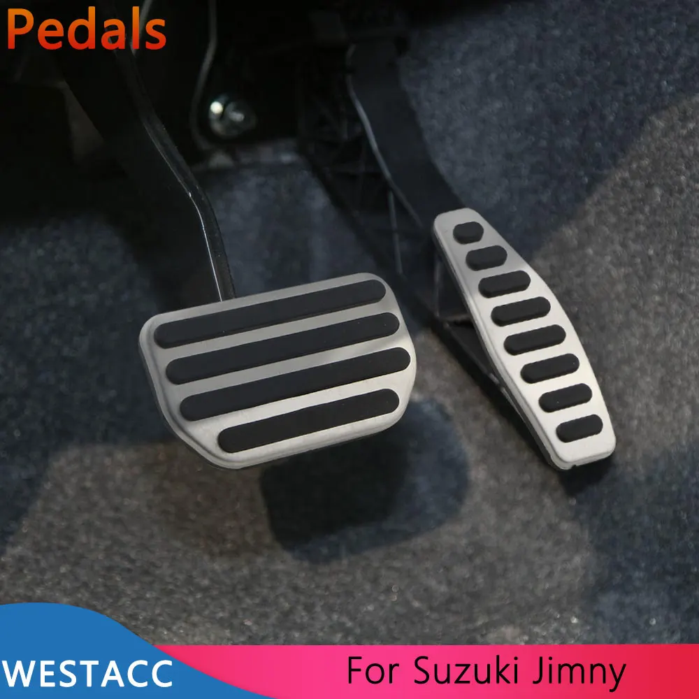 Stainless Steel Car Pedals for Suzuki Jimny JB74 JB64 2019 2020 2021 2022 AT MT Gas Brake Pedal Pad Cover Parts Accessories