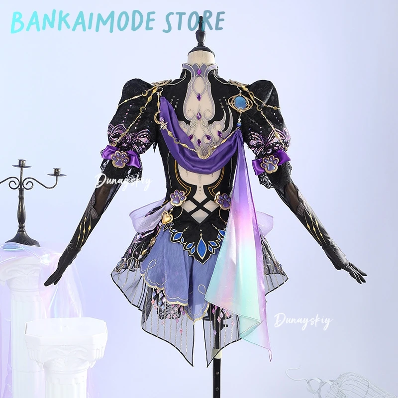 لعبة Naraka Bladepoint Feria Shen أزياء تنكرية أسود أبيض الأميرة لوليتا فستان أنيمي الهالوين لعب الأدوار فساتين نسائية