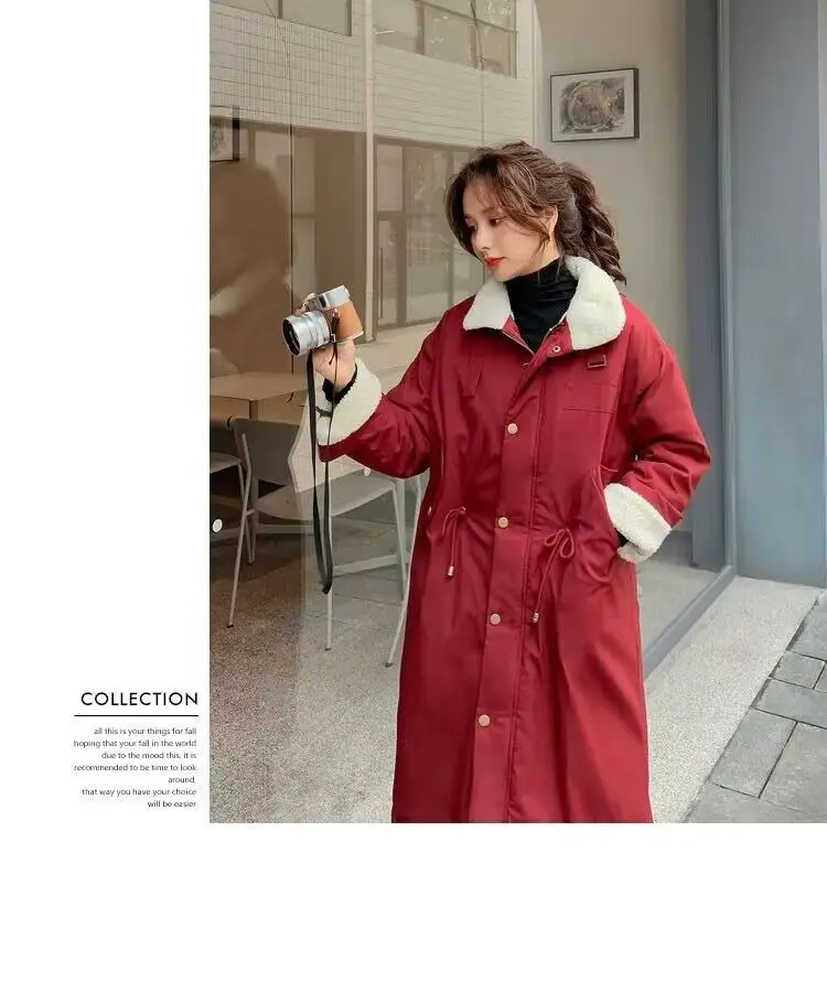 Down Cotton Parkas Jacket Women's Mid-length Over The Knee 2025 New Korean Loose Fashion Winter Padded Female Thickened
