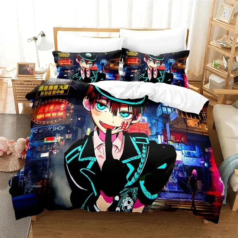

Hot Ground-Bound Boy Hanako-Kun Toilet-Bound Bedding Set Anime Duvet Cover Sets Comforter Beding Double Size Adults Kids Gift