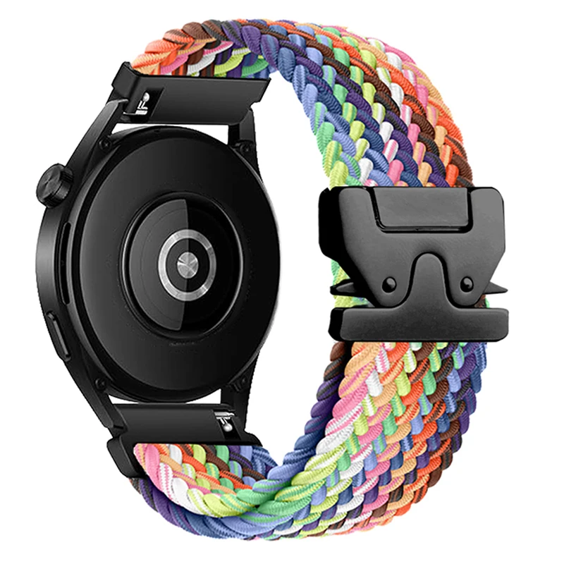 Ремешки для часов 20 мм 22 мм для Galaxy Watch 7/FE/6/5/pro/4/Classic плетеный браслет с соло-петлей correa Huawei watch GT 2 3 pro 4 Band