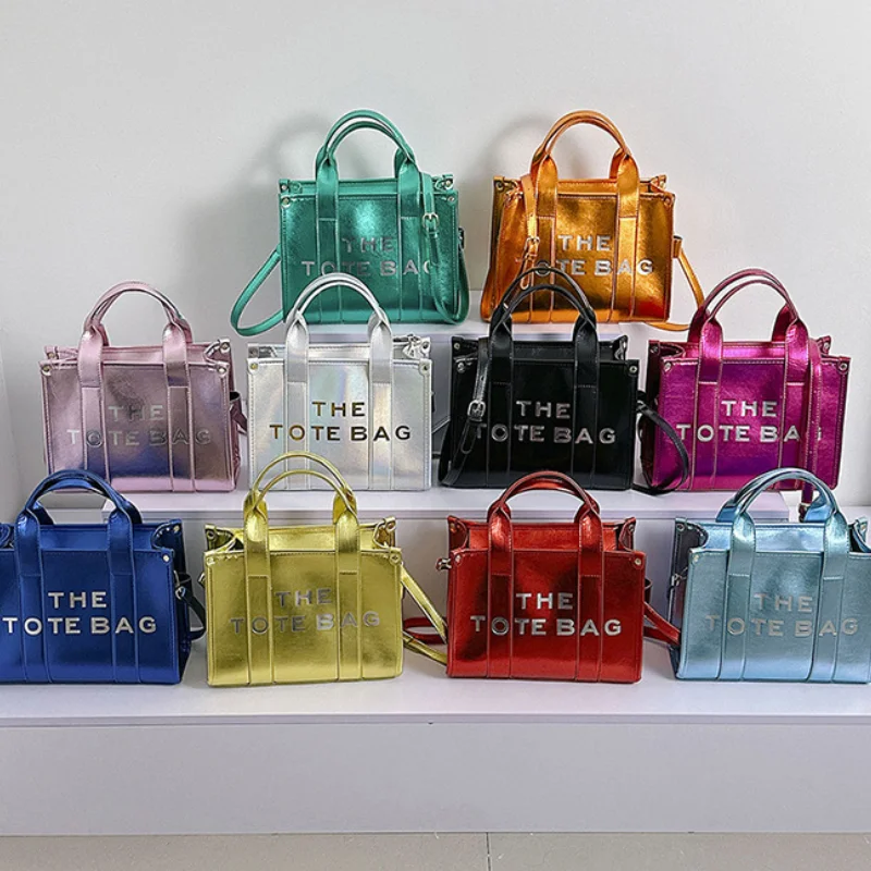 

Large Women's Shoulder Bag 2023 Trend Luxury Designer Handbag Fashion High Quality Shiny Letter Patent Leather Casual Tote Bags