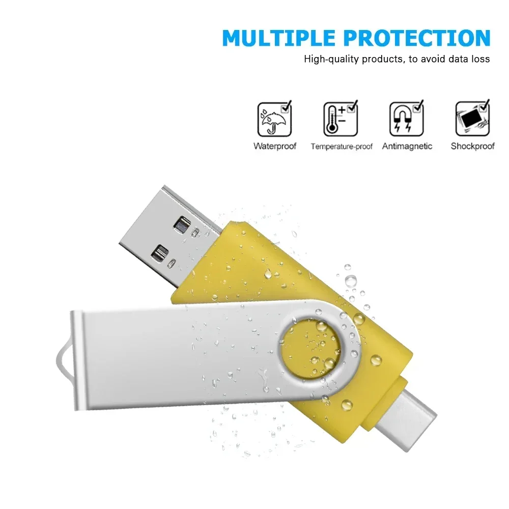 2 In 1 Type C USB Flash Drive 2.0 128GB 64GB usb flash 16GB 32GB Pendrive High Quality 4GB 8GB Metal Usb Stick cle memorias usb