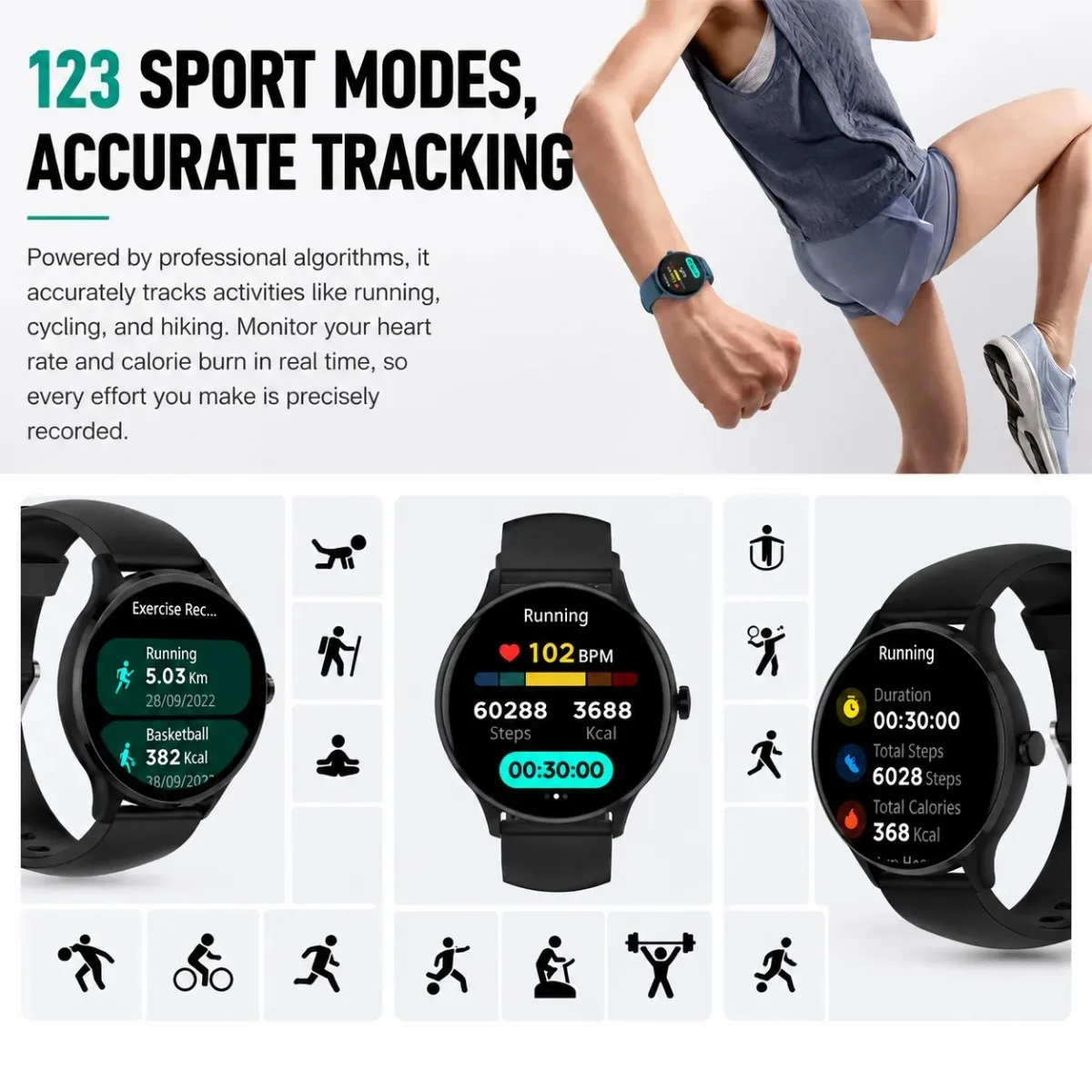 2026 New Smart Watch Bluetooth Call AI Voice Assistant Heart Rate 123 Sports Management 15 Days Long Battery Life Smartwatch