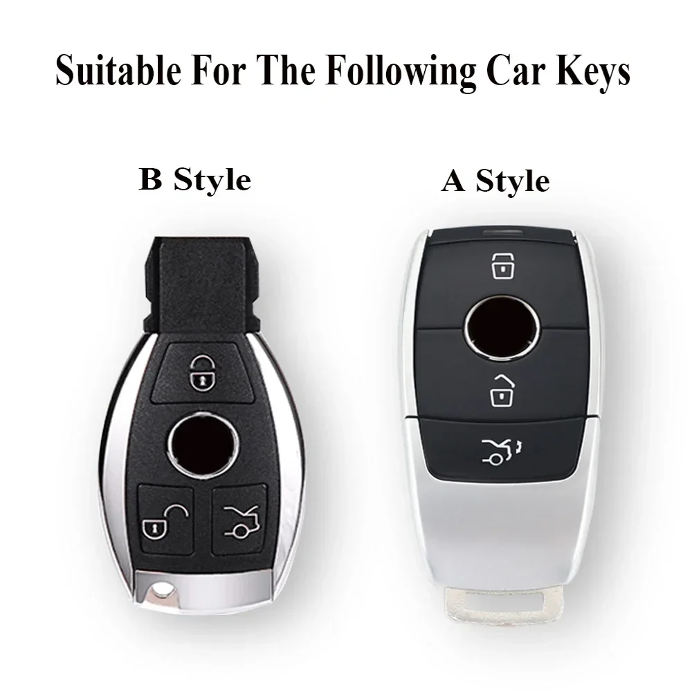 Zinc Alloy Carbon Fiber Car Key Case Cover Keychain For Mercedes Benz AMG A B C E S Class W204 W205 W212 W213 W176 GLC CLA W177