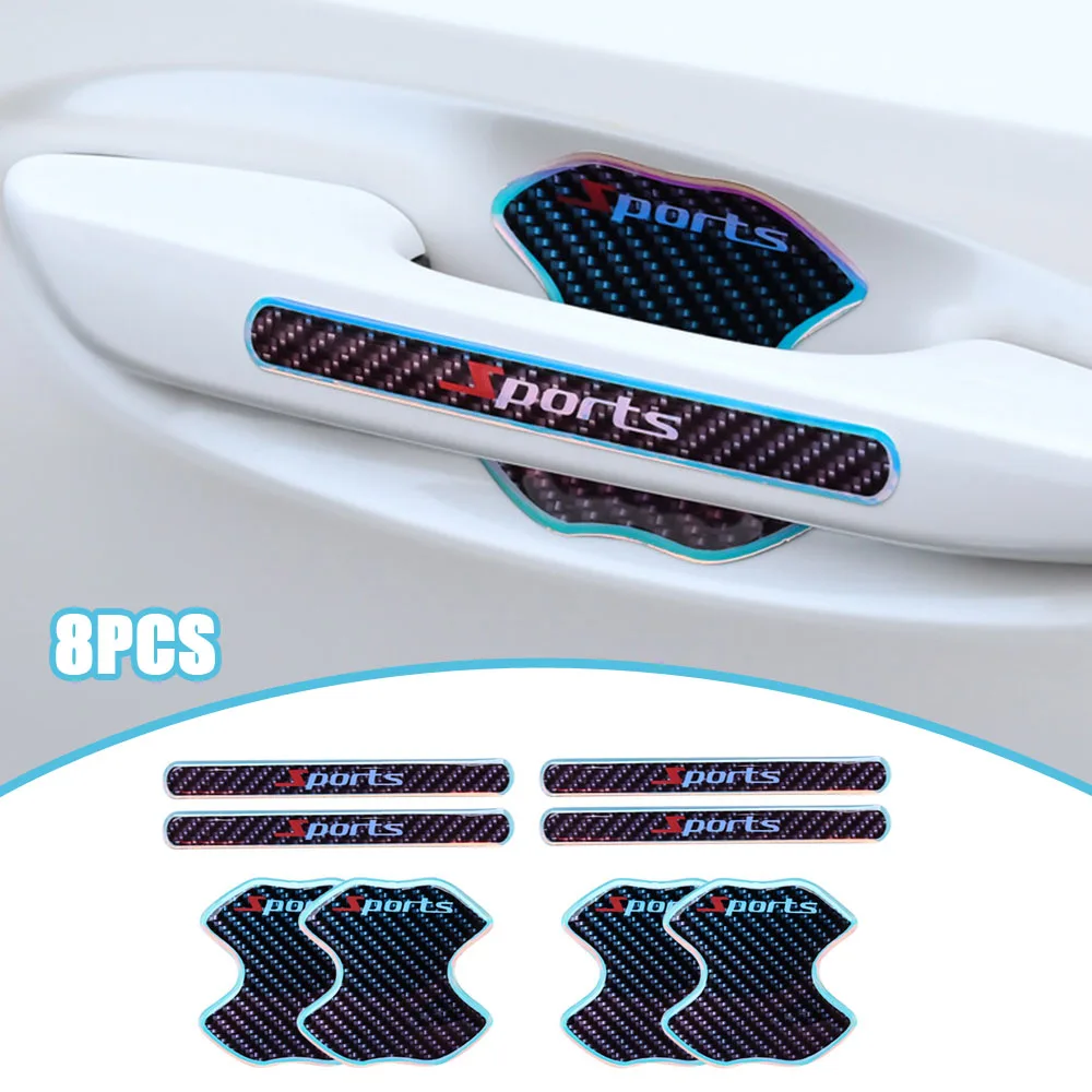

8pcs Car Door Handle Scratch-resistant Stickers Noctilucent Car Door Bowl Paint Protective Film Stickers Auto Accessories