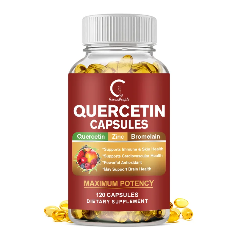 Quercetin Capsules Supplement Quercetin with Bromelain Capsule- Non-GMO - Gluten Free - Supports Overall Health & Well Being