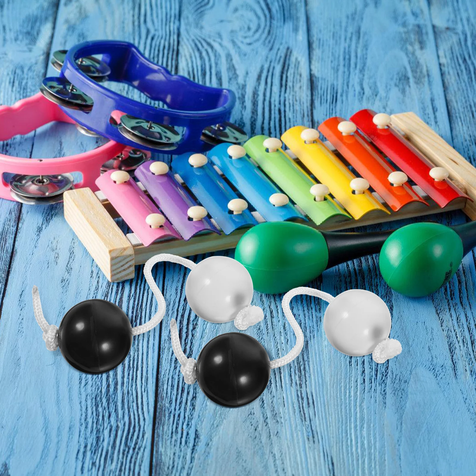 

2 Pcs Rhythm Ball Musical Instruments Hand Percussion Balls Shaker Maracas Plastic Child