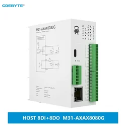 8DI + 8DO 분산 원격 IO 모듈, CDEBYTE M31-AXAX8080G 호스트 모듈, 아날로그 스위치 획득, 무료 스플라이싱 Modbus TCP/RTU