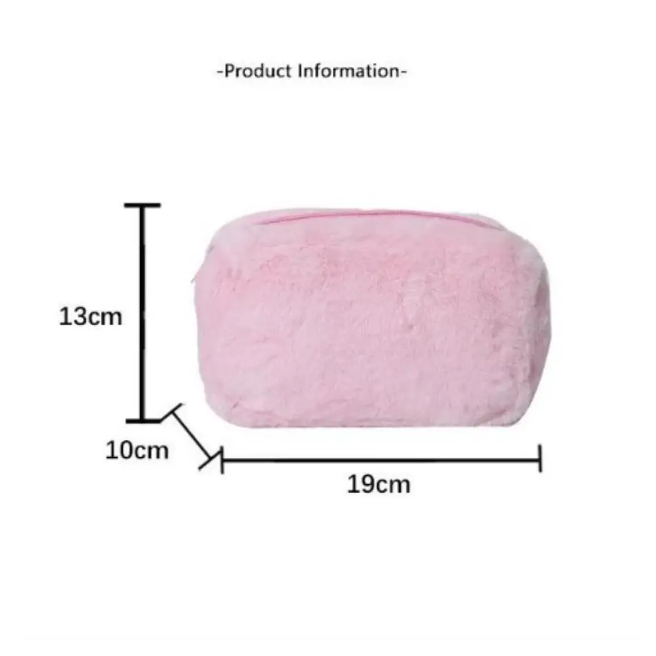 1 Pcs Candy Color Plush Cosmetic Bag Cute Girls Makeup Storage Handbag Portable Pouch For Daily Banquet Party Sundries Organizer