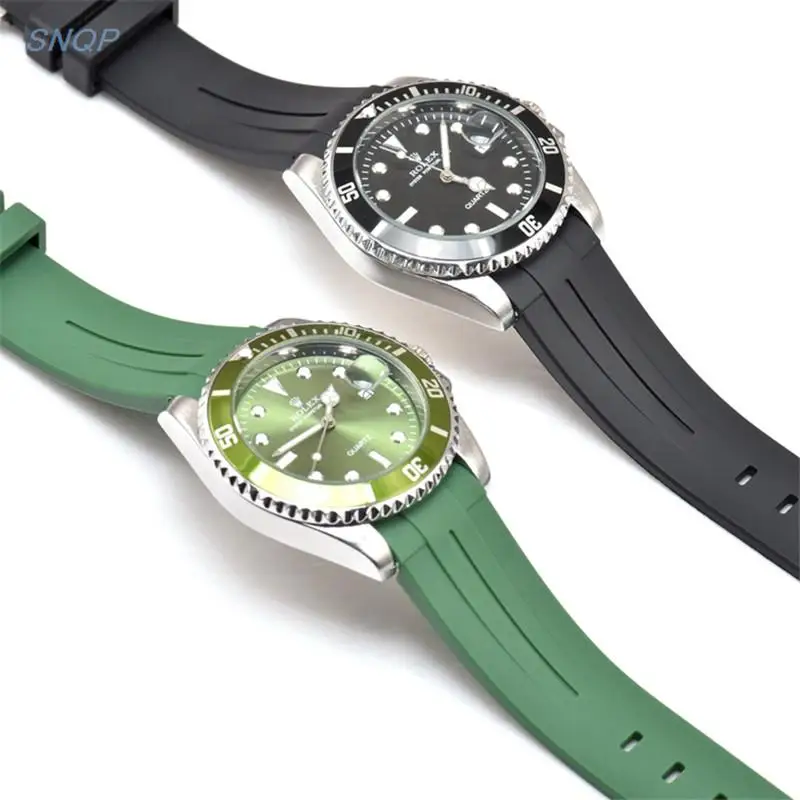 نهاية منحنية 20 مللي متر 21 مللي متر 22 مللي متر المطاط ساعات سيليكون الفرقة ل رولكس/أوميغا/سيكو العلامة التجارية حزام الساعات الرجال مقاوم للماء الغوص بولي TPU شريط للرسغ