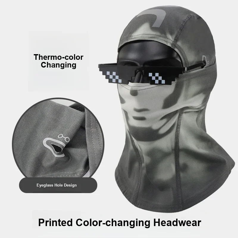 Thermal Sensitive Color Changing Protective Head Cover with Reflective Logo for Cycling Skiing Outdoor Sports
