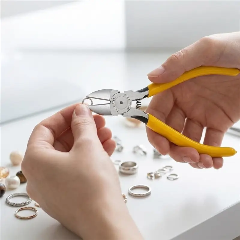 Carbon Steel Wire Cutters(6Pcs), 6 Inch Diagonal Flush Cut Pliers Set For Crafting-Side Cutting Dikes Included