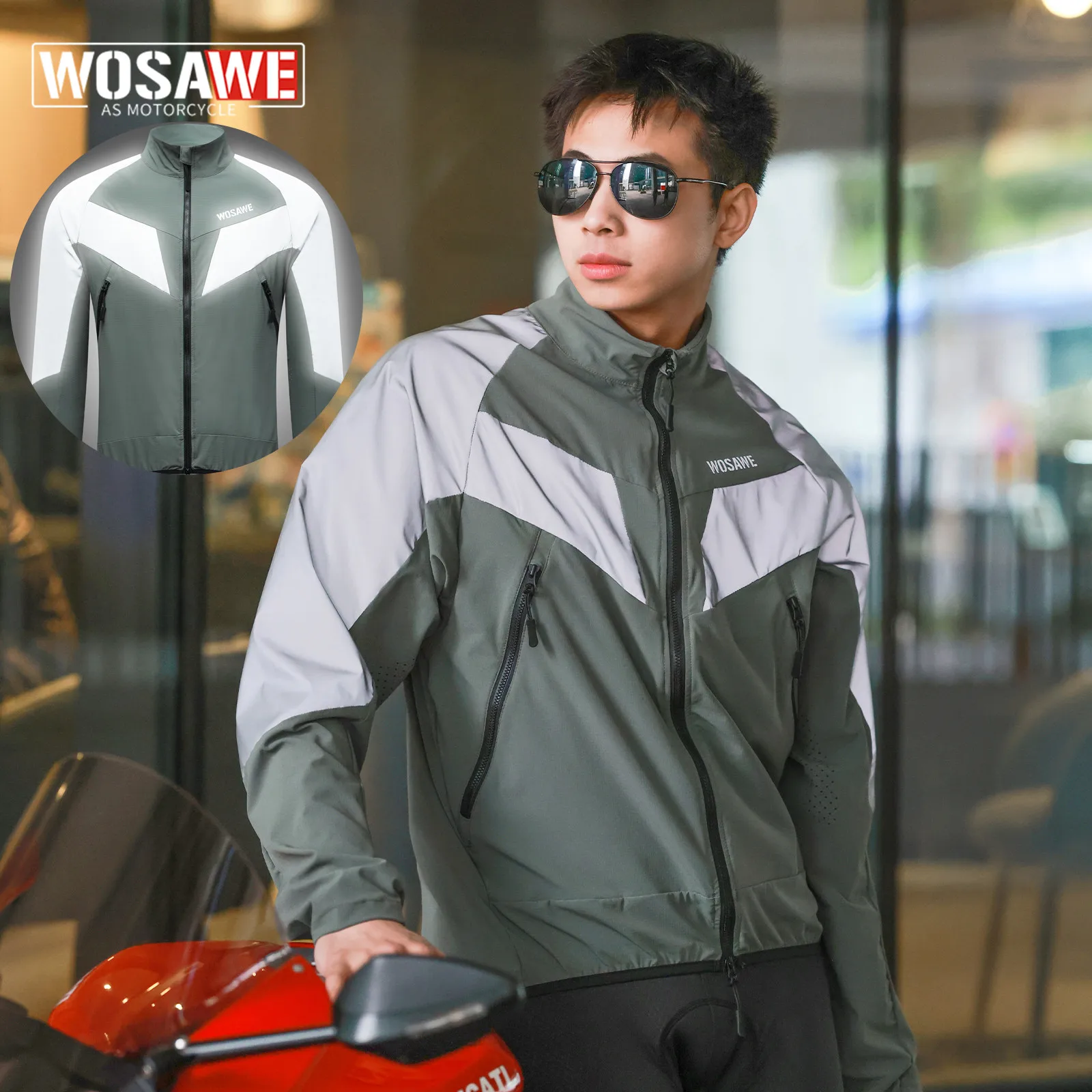 

WOSAWE мотоциклетная куртка мужская весна-лето светоотражающая ветровка женская MTB Road ультра легкая ветрозащитная куртка