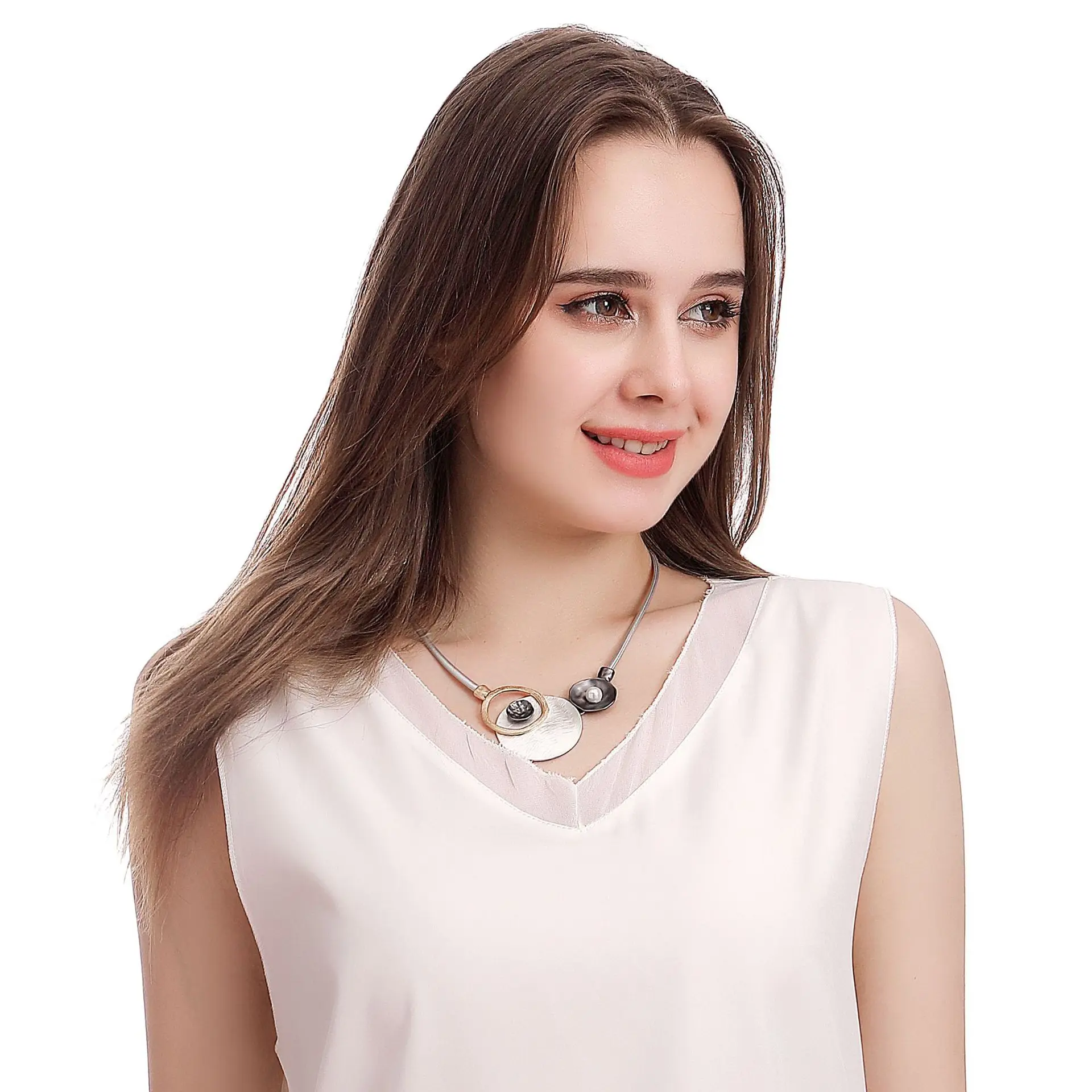 DIY accessories foreign trade explosion European and American personality fashion contrasting colors geometric round women p