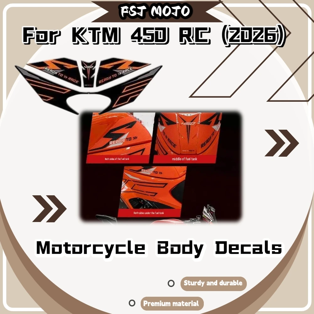 For KTM 450RC 2026 Waterproof Tank Skin Sticker Weather‑Resistant Anti‑Rub Fuel Tank Decorative Protective Decals Mod Accessorie