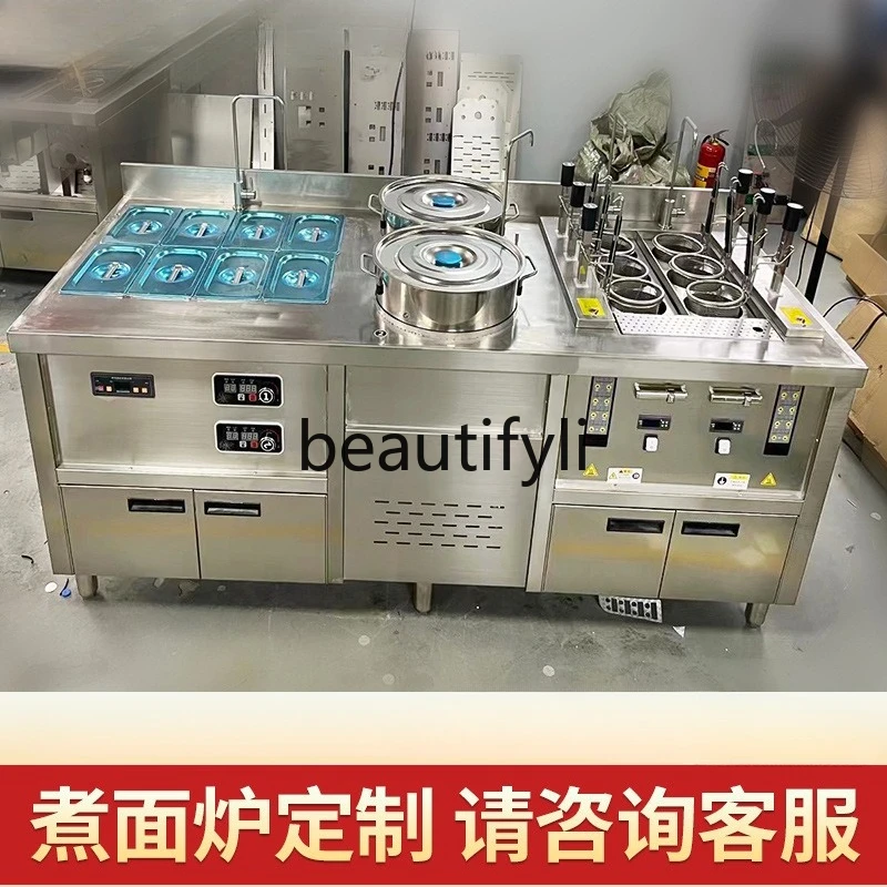 Automatic lifting noodle cooking stove Commercial electric rice noodle soup stove Gas equipment