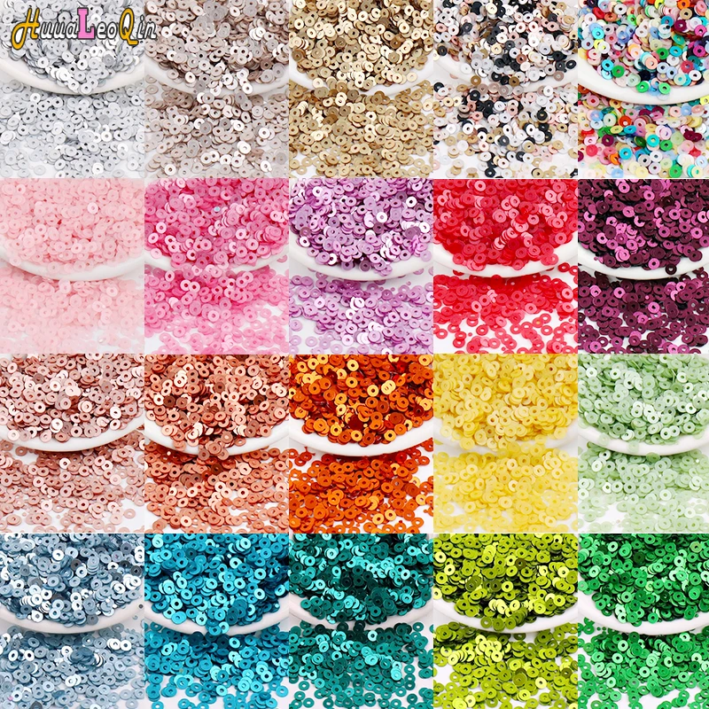 5g 2mm 3mm 4mm PVC Französische Matte Runde Pailletten Lose Glitzer-Pailletten für Schmuckherstellung DIY Nähen Nagelkunst Handwerk