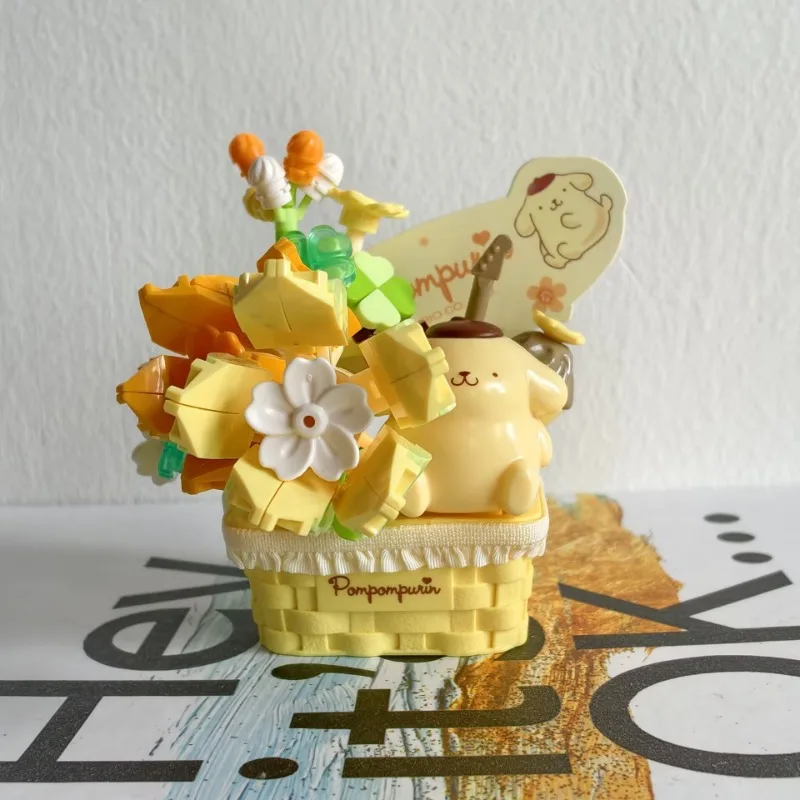 Sanrio Building Block กล่องแหวนการ์ตูน Hello Kitty Kuromi My Melody Splicing ของเล่นเครื่องประดับของขวัญวันเกิดวันวาเลนไทน์