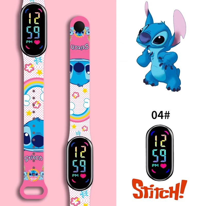 

New Cute Stitch Cartoon LED Anime Bracelet Watch Fashionable Personalized Printed Student Touch Waterproof Electronic Watch