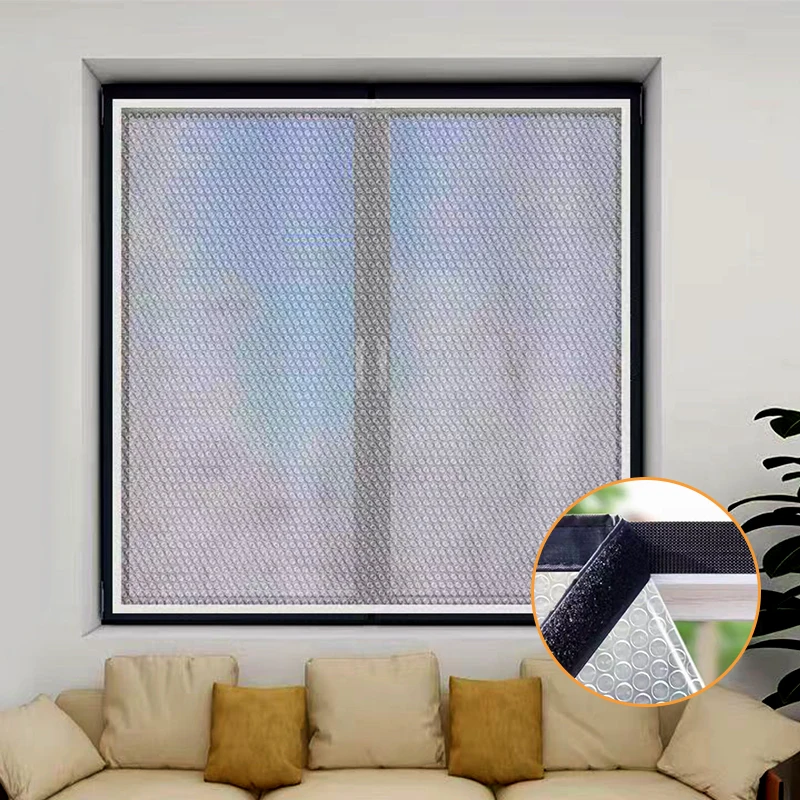 Winter windproof and warm curtains, sealed windows for cold protection, double-layer thickening customizable, easy to install