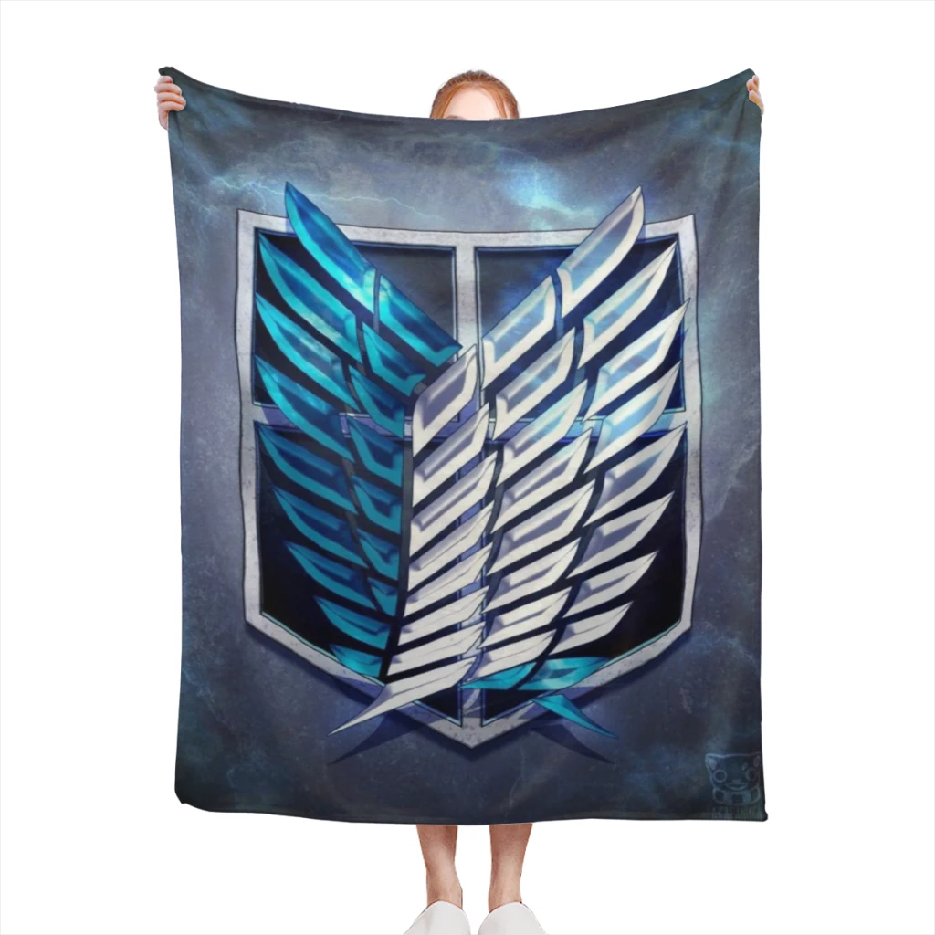 Wings of Liberty Attack on Titan Retro Medium Blanket Fluffy Soft Bedroom Decor Sofa Blankets Comforter Home and Decoration