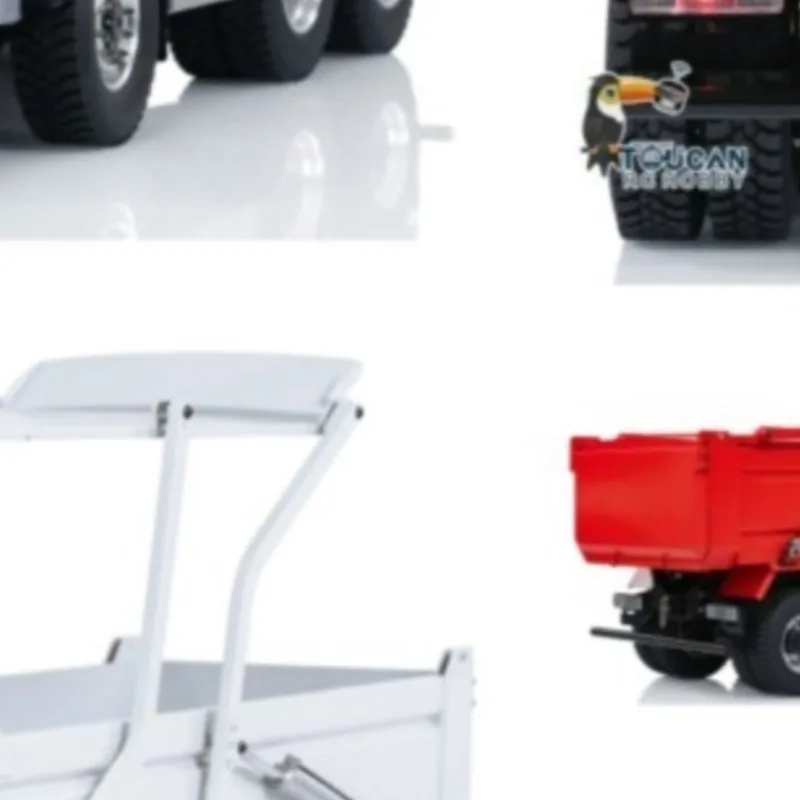 

In Stock Hydraulic RC Tipper Truck 1/14 Metal Scale 4 Axles With Flip-over Cover Remote Control Dump Car For Construction Scenes