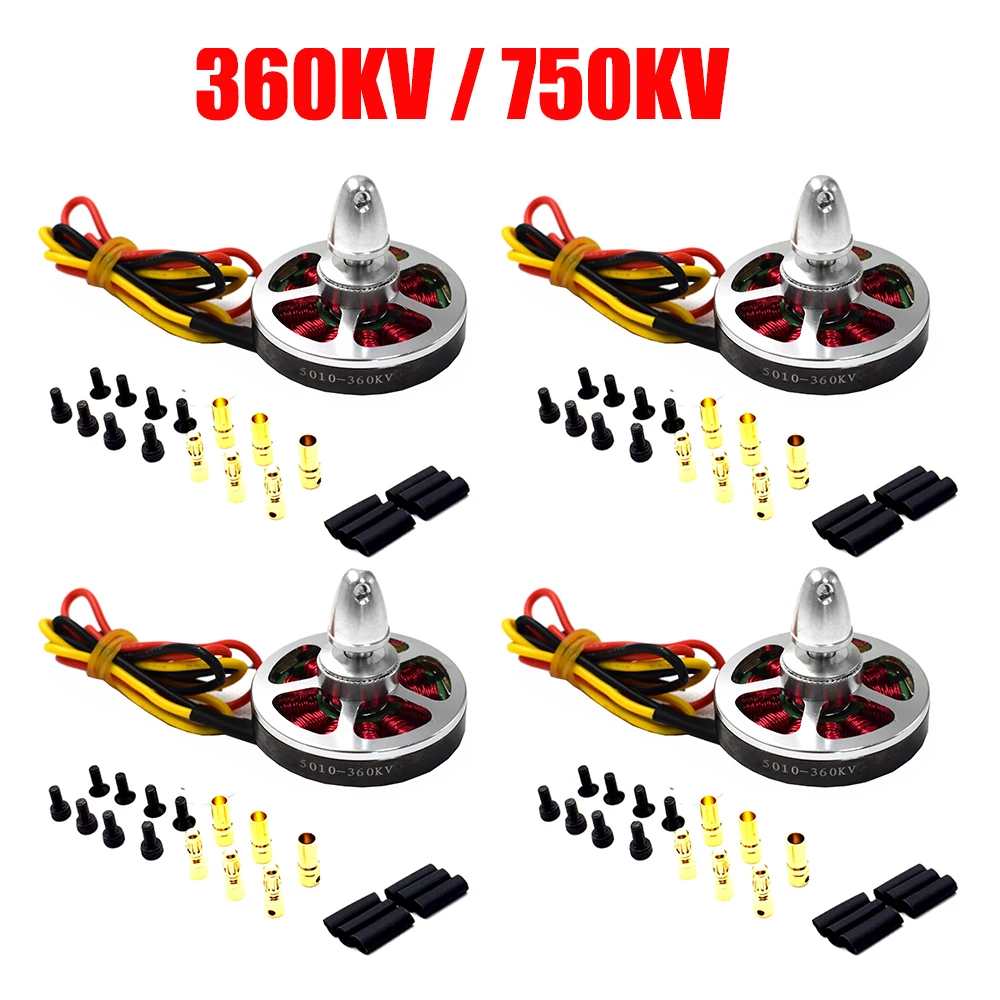 

Hot 4PCS/lot High quality Mitoot 5010 360KV/750KV High Torque Brushless Motors For Rc Four-axis six-axis multi-rotor aircraft